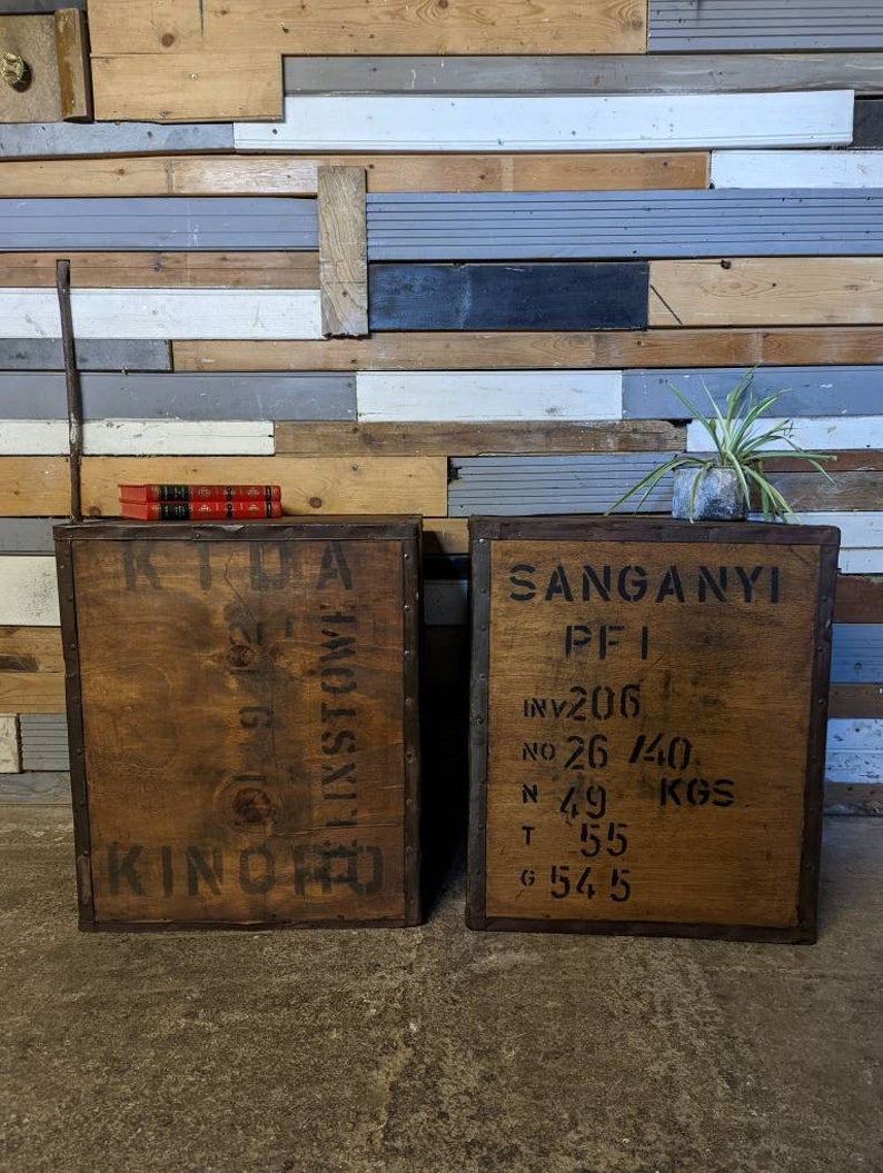 Vintage Retro Mid Century Old Tea Chest Box Storage Bedside Etsy UK