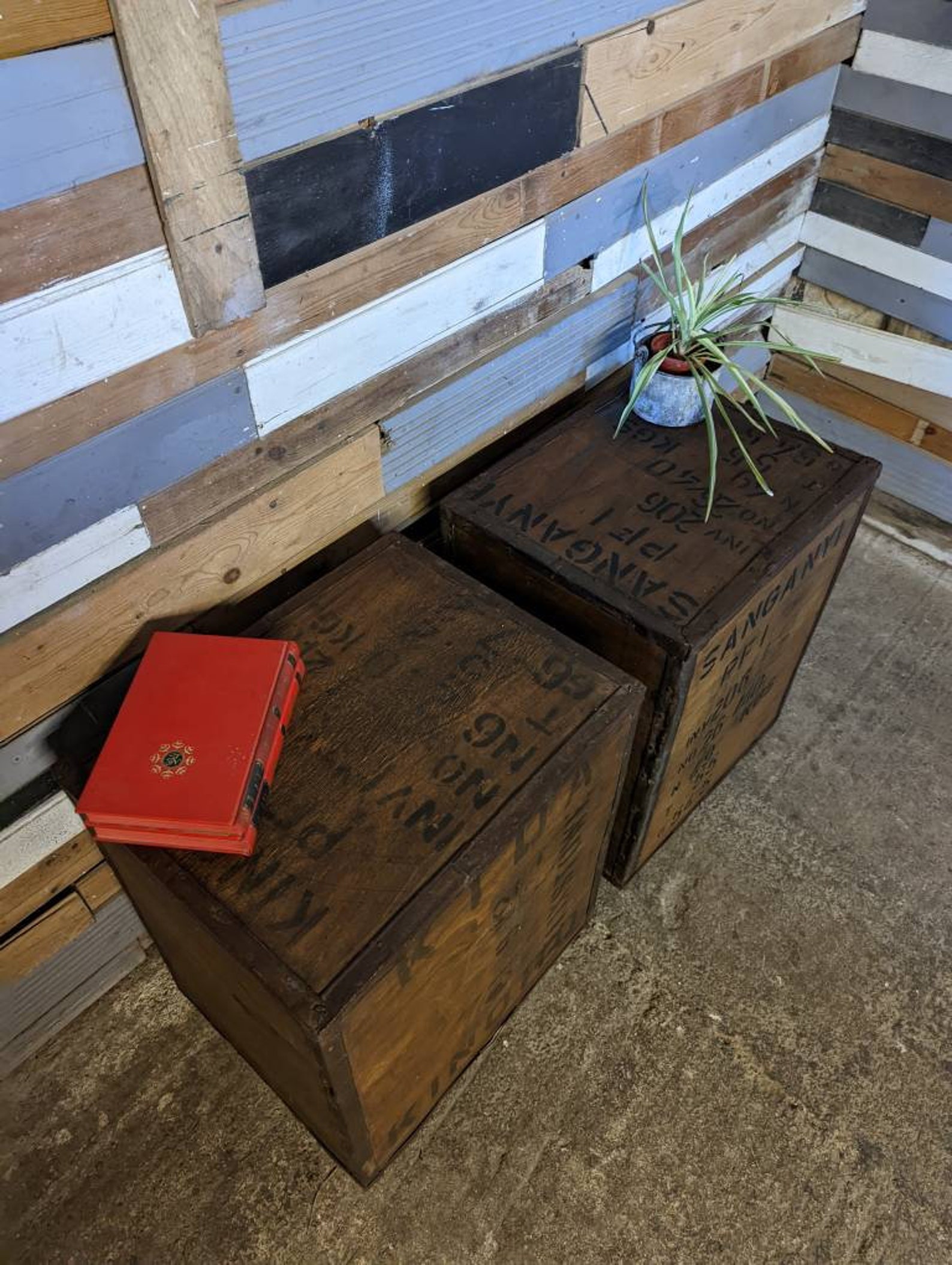 Vintage Retro Mid Century Old Tea Chest Box Storage Bedside Etsy UK