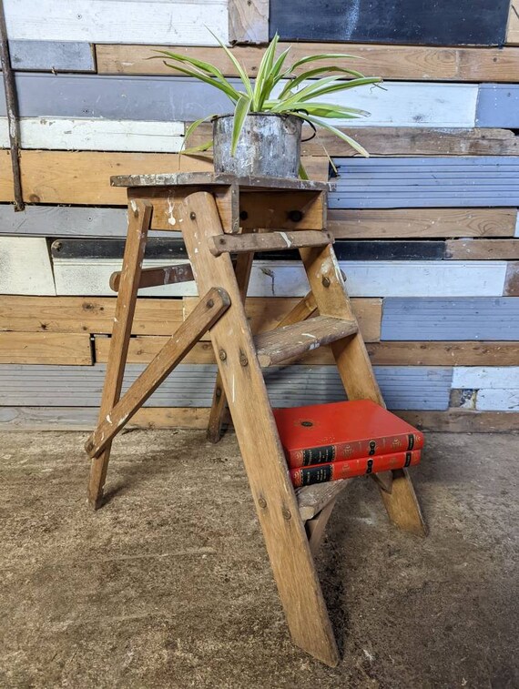 Vintage Step Ladder / Bedside Table Free UK Delivery Etsy