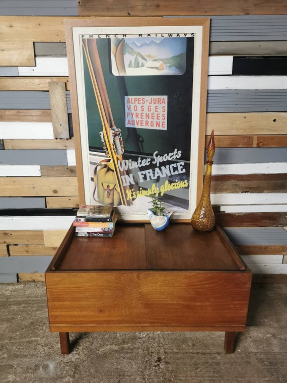 Vintage Retro Large Teak Blanket Box Toy Chest Wooden Trunk Etsy
