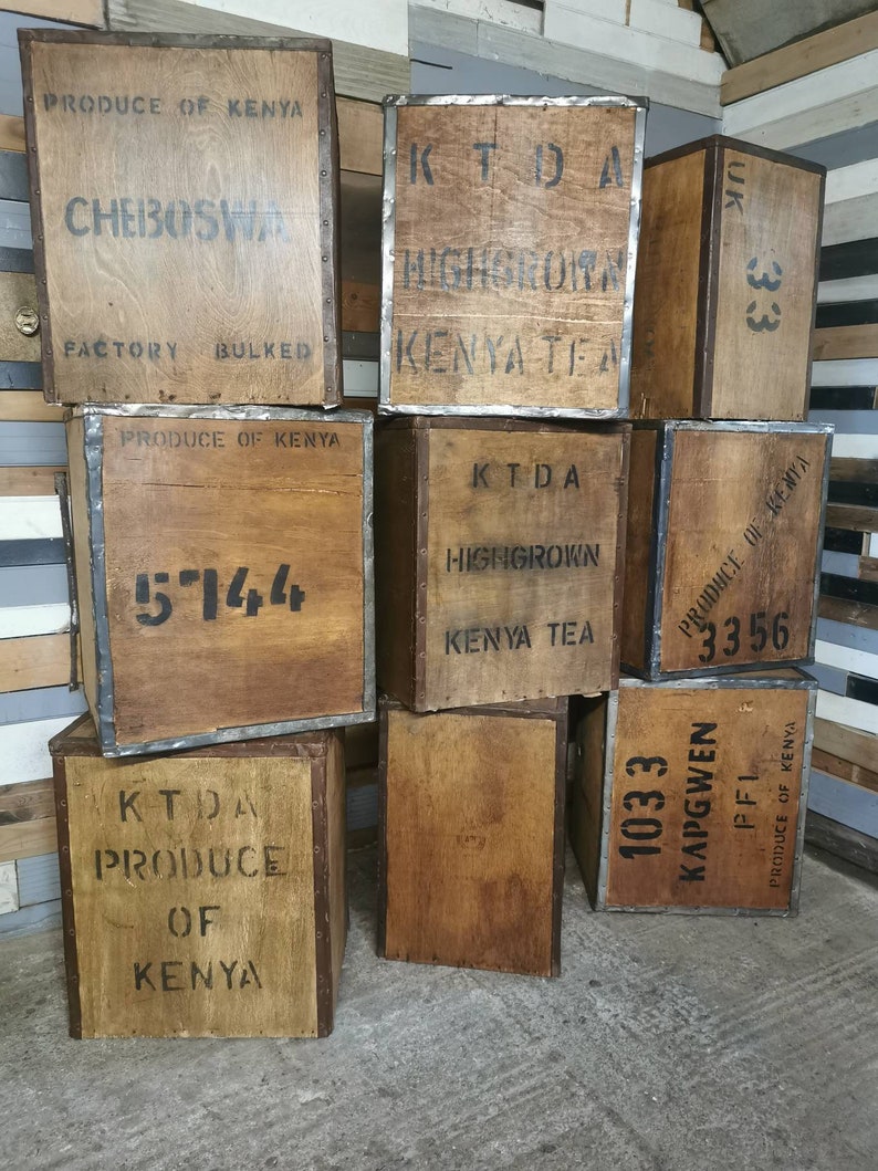 Vintage Retro Mid Century Old Tea Chest Box Storage Bedside Etsy