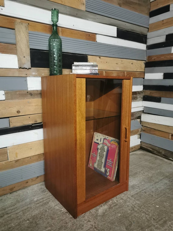 Vintage Teak Vinyl Record Cabinet Retro Mid Century Danish Etsy