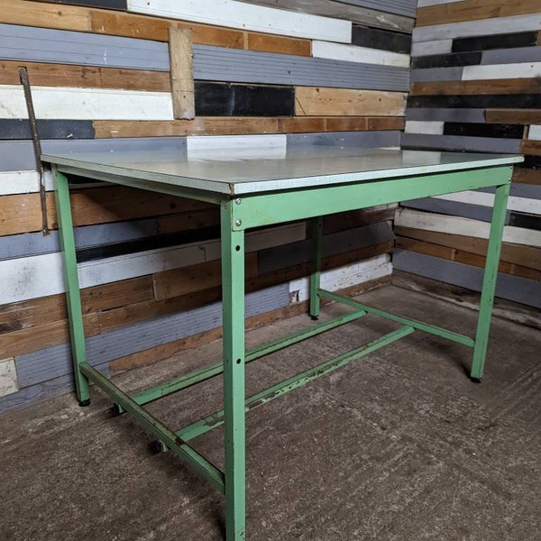 Vintage kitchen island / breakfast bar green formica top retro mid century