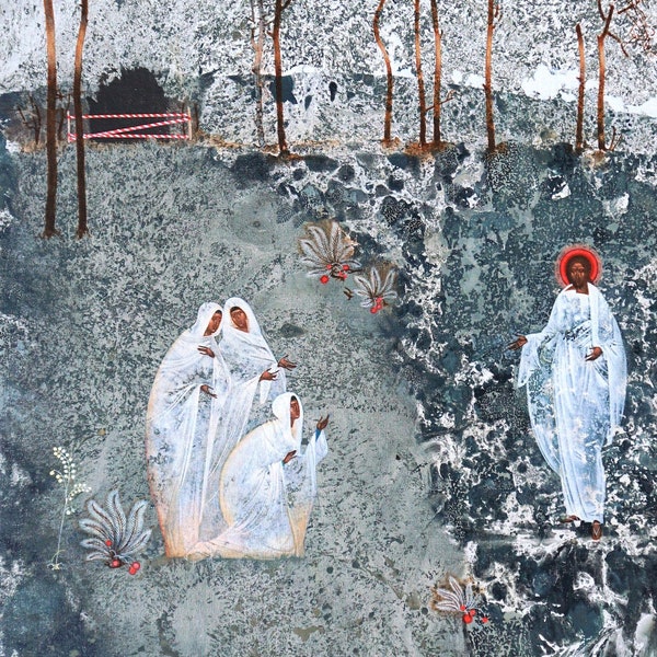 Apariencia de Cristo, impresión artística Giclée original sobre lienzo, del icono de Ivanka Demchuk.