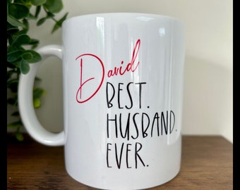 Personalised mug, best ever, name, gift for friend, colleague, boss, wife, husband, work, thank you, daughter, son, brother, sister, cousin