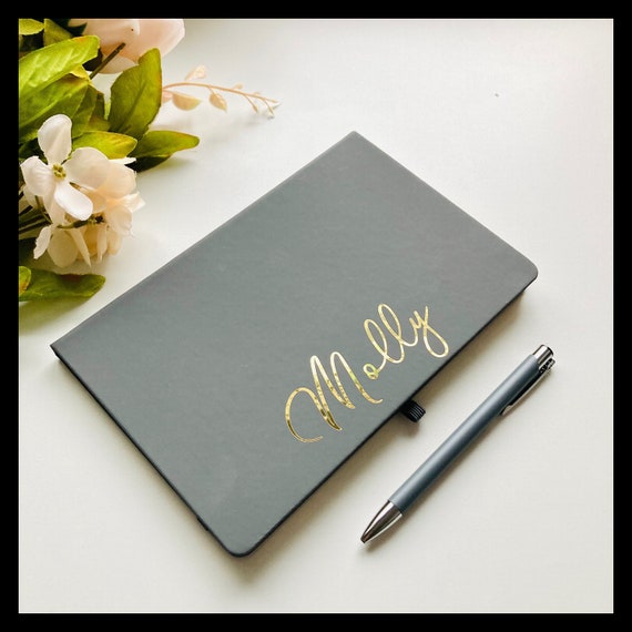 Personalised Notebook A5 Note Book Journal Grey With Etsy UK
