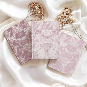Personalized Prayer Journal: French Toile Floral Design, Custom Notebook