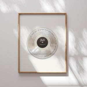 custom vinyl record trendy wall art print, alternative guest book wedding, birthday, bridal party, anniversary valentines gifts for him, her image 18
