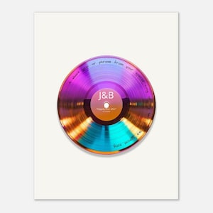 custom vinyl record trendy wall art print, alternative guest book wedding, birthday, bridal party, anniversary valentines gifts for him, her Holo Vinyl