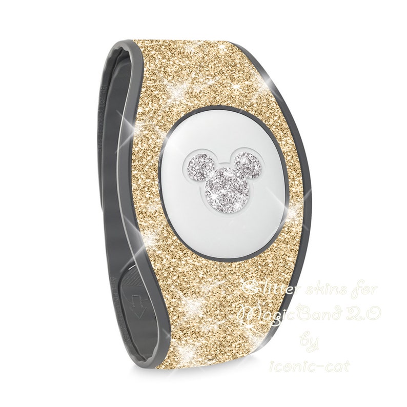 rose gold decal stickers Magicband skin decals for magic bands 2 pink Sparkly gold glitter wrap skins for magic band 2.0 teal blue
