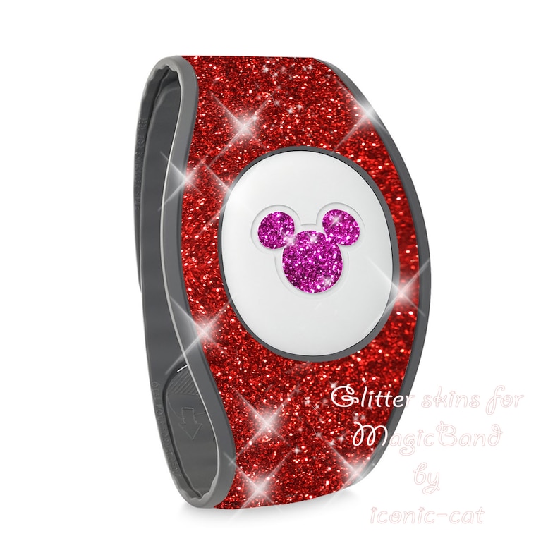 red,blue,pink,rose gold decal stickers for magic bands 2 Magicband decal wrap Sparkly glitter wraps skins decals for magic band 2.0 teal