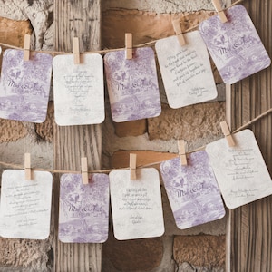 Livre d'or personnalisé cartes à jouer livre d'or de mariage livre de signatures de mariage alternatif carte de fête de fiançailles cadeau de mariage personnalisé lilas