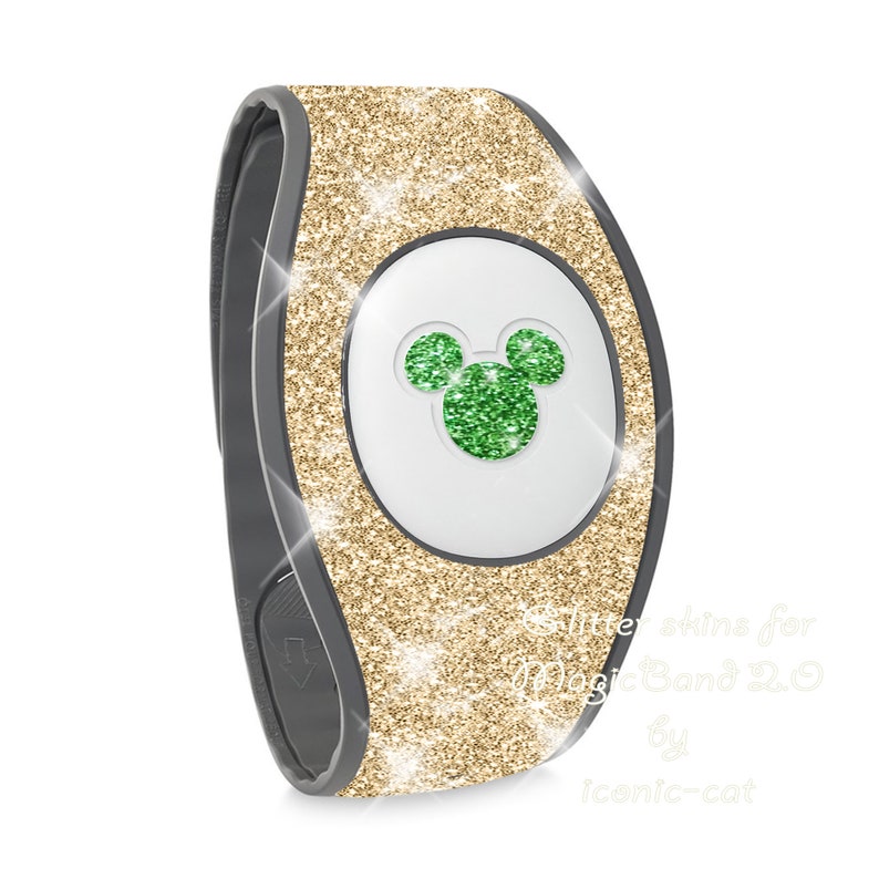 rose gold decal stickers Magicband skin decals for magic bands 2 pink Sparkly gold glitter wrap skins for magic band 2.0 teal blue