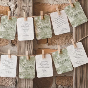 Livre d'or Cartes Livre d'or de mariage Cartes à jouer avec photo de remise des diplômes Cadeaux pour la douche nuptiale Alternative personnalisée au livre d'or vert sauge pour elle et lui
