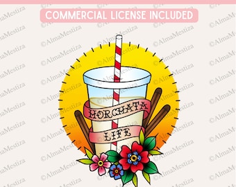 Horchata Life PNG - Digital Download High Resolution - Funny Latino Shirt Designs