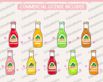 Mexican Soda Jarrito PNG Bundle  - Latinx - Latino Sticker Bundle - Mexican Drinks - Mexican Food - Digital Download High Resolution