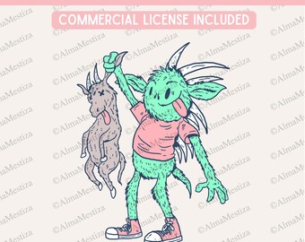 Chupacabra PNG - Digital Download High Resolution - Funny Latino Shirt Designs