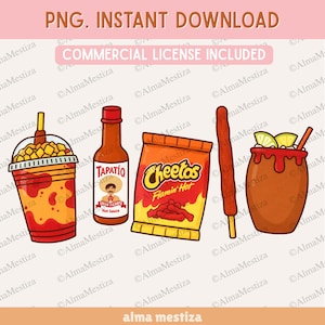 Spicy Mexican Snacks PNG  - Digital Download High Resolution
