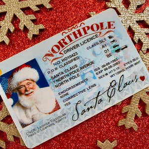Slitta di Babbo Natale / Patente di guida smarrita / Patente di Babbo Natale / Patente di guida di Babbo Natale / Sacco di Babbo Natale / Decorazioni natalizie