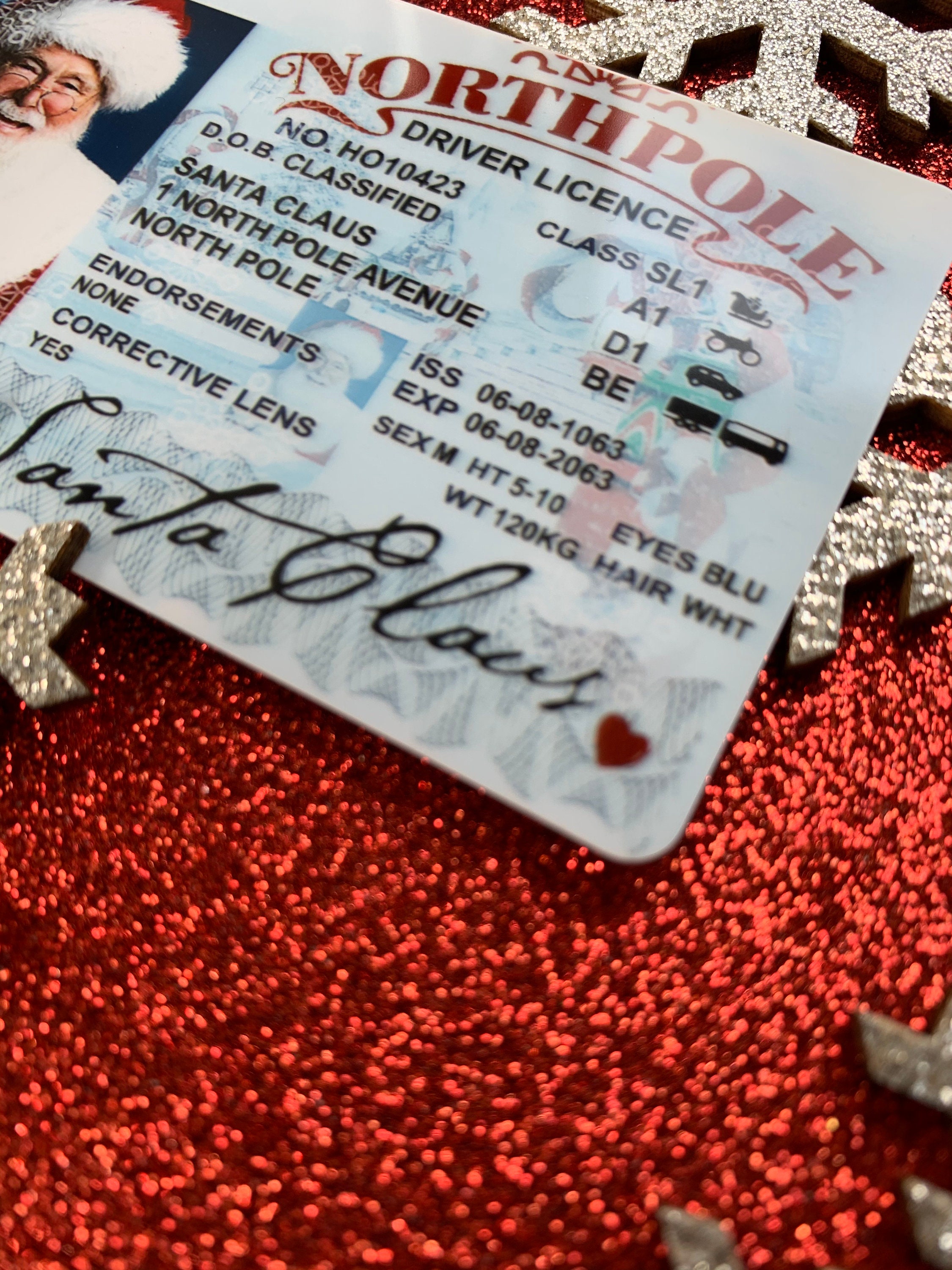 Santa&#39;s Sleigh / Lost Driving License/ Santa License / Santa Driving License / Santa sack / Christmas decorations