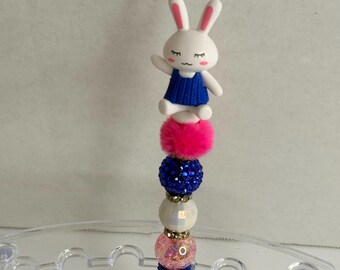 Glam Bunny Beaded Pen