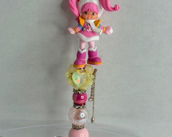 Glam Rainbow Brite Ticked Pink Beaded Pen