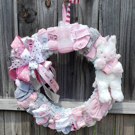 diaper wreath for girl