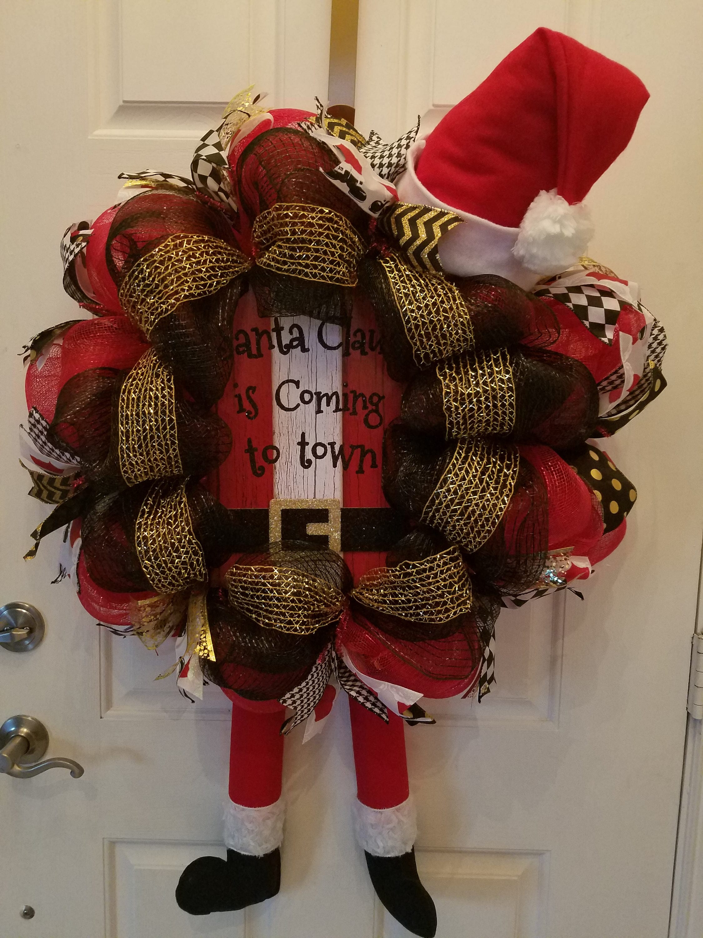 Santa Claus Wreath Front Door Wreath Christmas Wreath Home