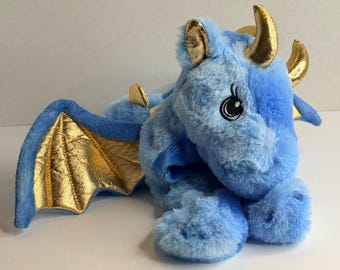 DIY Dragon Stuff a Plushie – Blue Faux Fur, Realistic Mane, No-Sew Craft