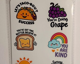 Motivational Stickers: Whimsical Vinyl Decals for Laptops, Water Bottles