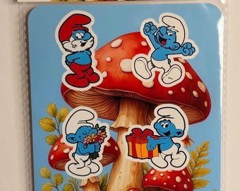 Smurf Stickers: Whimsical Vinyl Decals for Laptops, Water Bottles