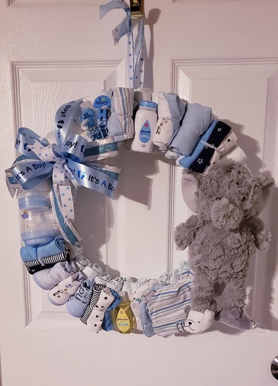 baby boy diaper wreath