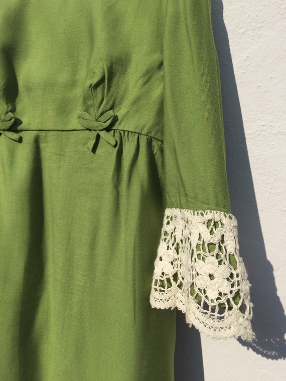 Vestito verde vintage lungo con fiocco anni 60 Lo… - image 9