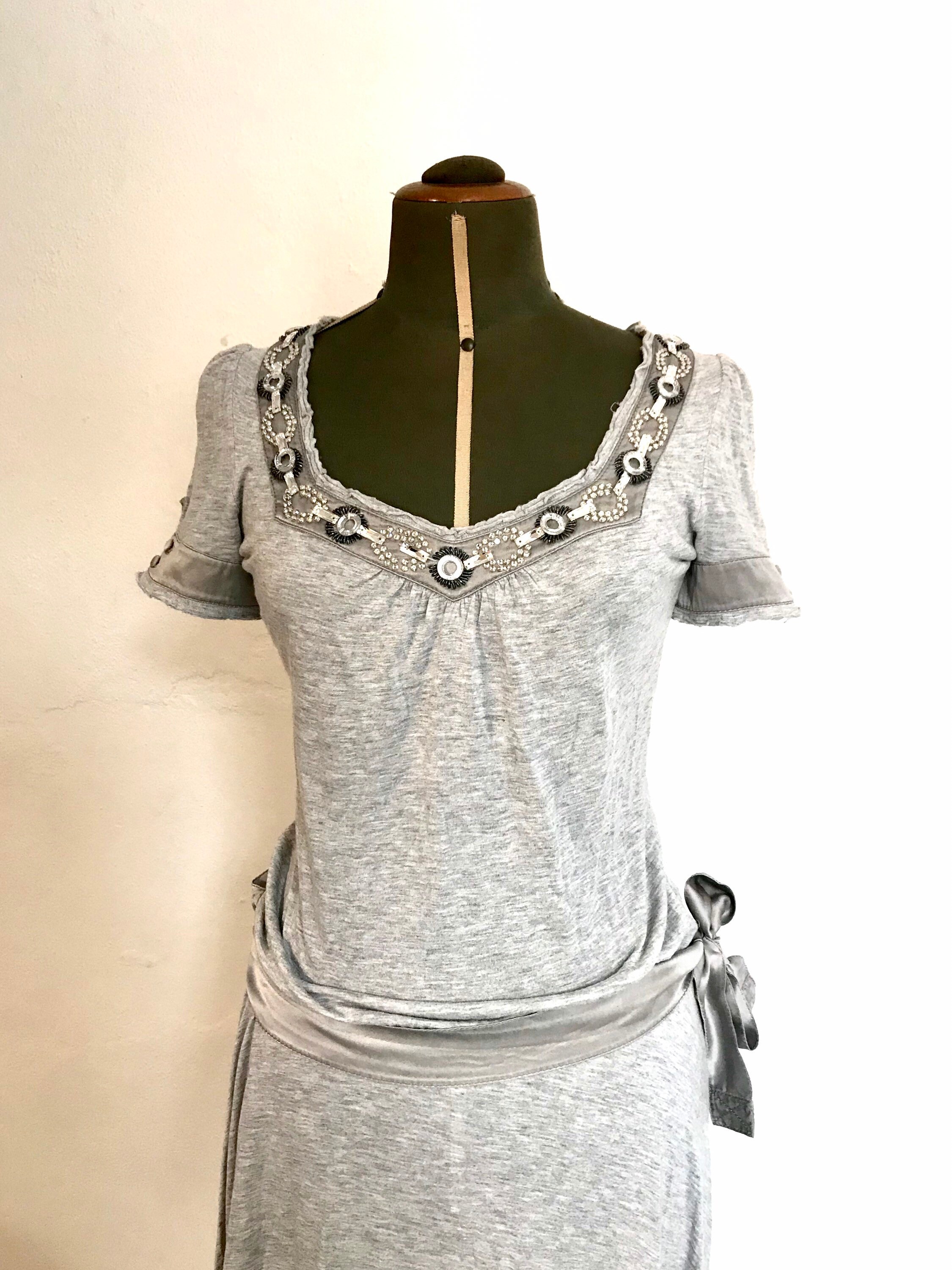 Blumarine vintage short-sleeved grey dress | Etsy