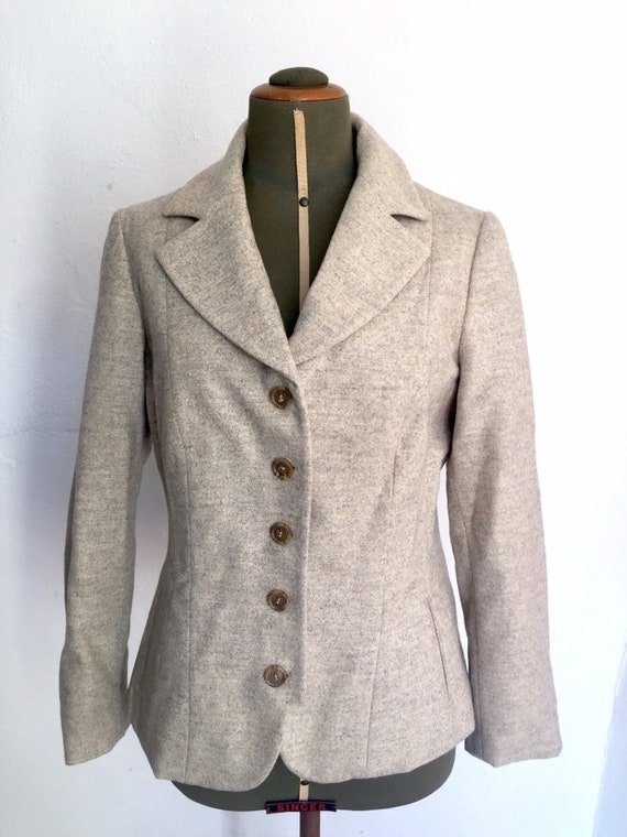 Mila Schön vintage grey greige beige blazer - image 4