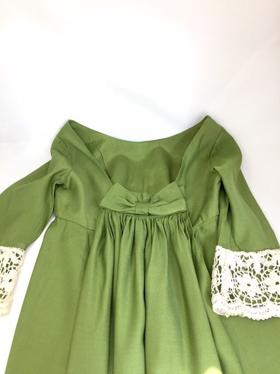 Vestito verde vintage lungo con fiocco anni 60 Lo… - image 8