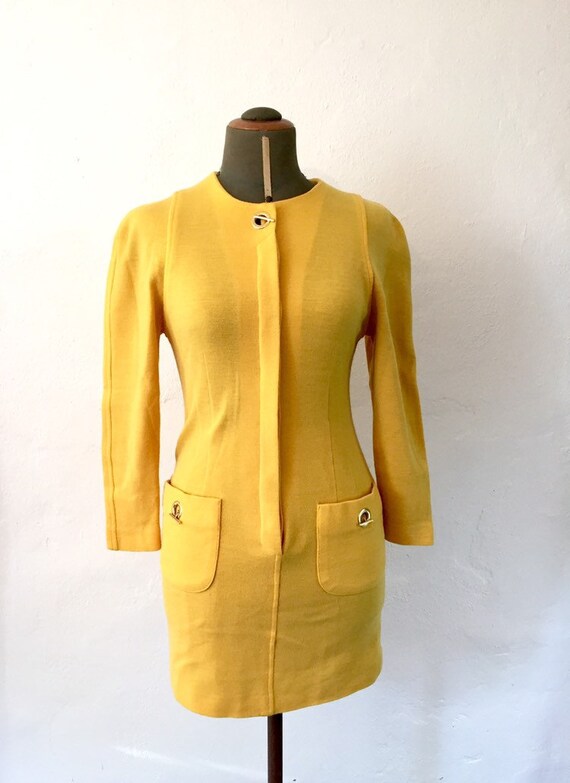 Luisa spagnoli vestito vintage giallo abito anni 9