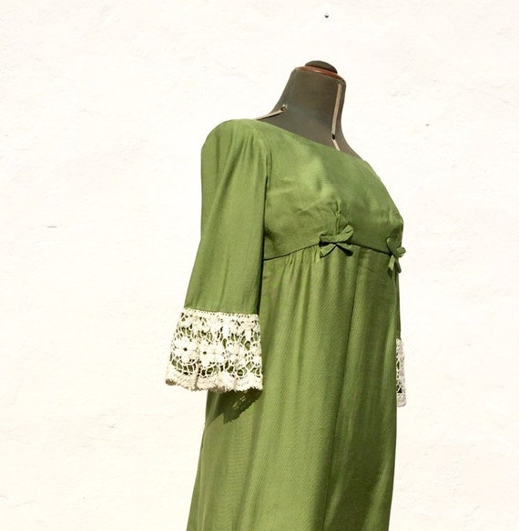 Vestito verde vintage lungo con fiocco anni 60 Lo… - image 5