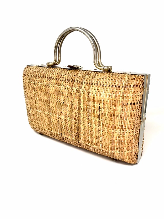Vintage straw bag rattan wicker raffia midollino 6