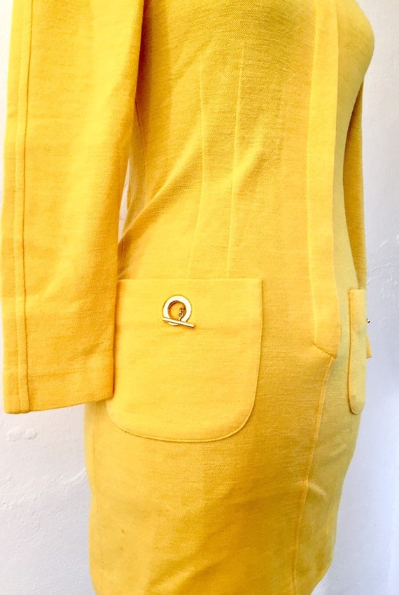 Luisa spagnoli vestito vintage giallo abito anni … - image 5