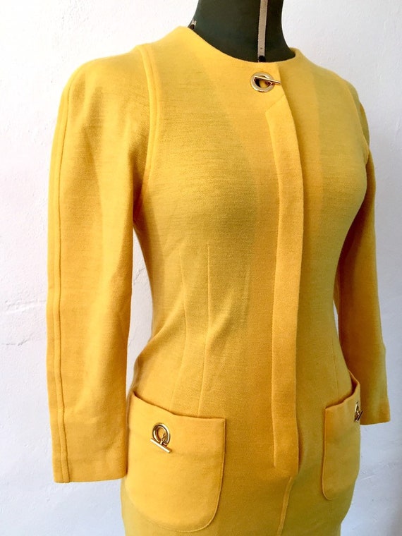 Luisa spagnoli vestito vintage giallo abito anni … - image 2