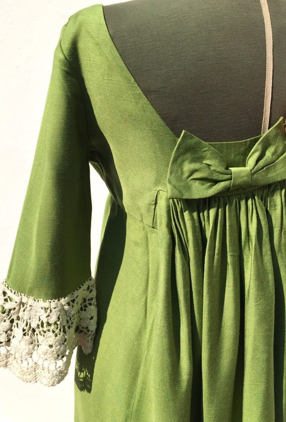 Vestito verde vintage lungo con fiocco anni 60 Lo… - image 2