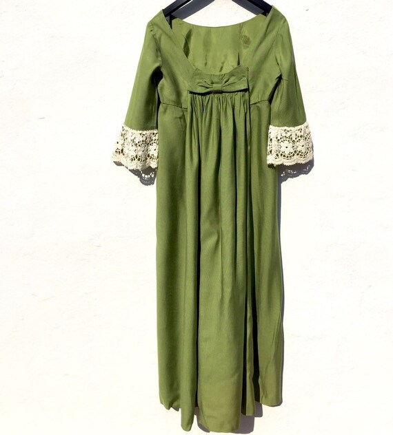 Vestito verde vintage lungo con fiocco anni 60 Lo… - image 7