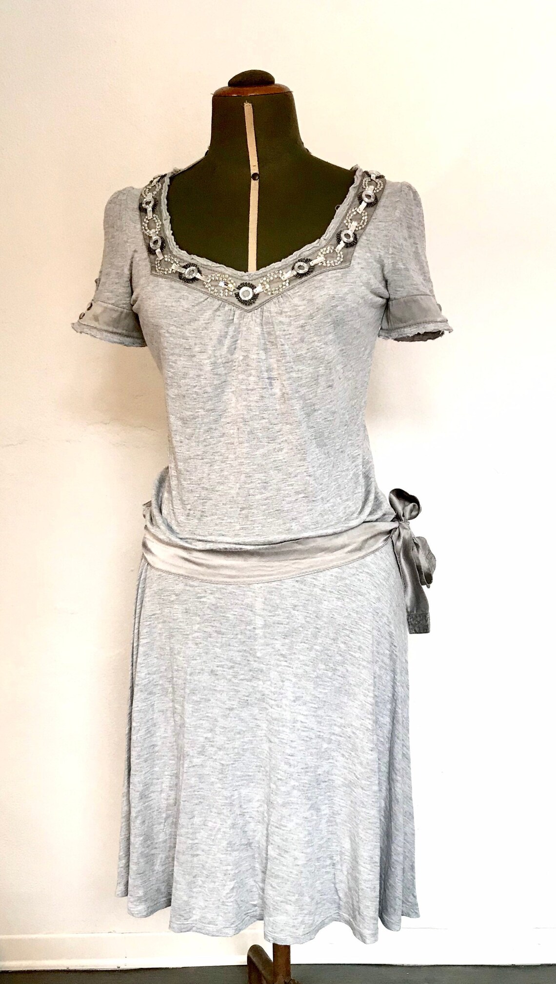 Blumarine vintage short-sleeved grey dress | Etsy
