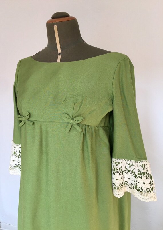 Vestito verde vintage lungo con fiocco anni 60 Lo… - image 4