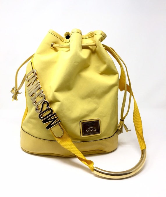 Moschino vintage yellow bucket bag, Moschino bag b