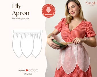 Lily Apron PDF Sewing Pattern | Cottagecore Petal Apron | Vintage Style | Beginner Friendly | Detailed Video Tutorial