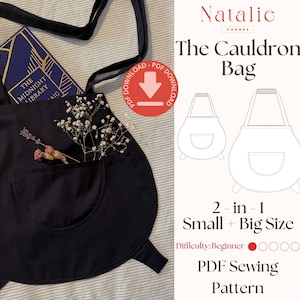 Cauldron Tote Bag PDF Sewing Pattern | Witchy Tote | Spooky Bag Pattern | Beginner Friendly | Halloween Gift