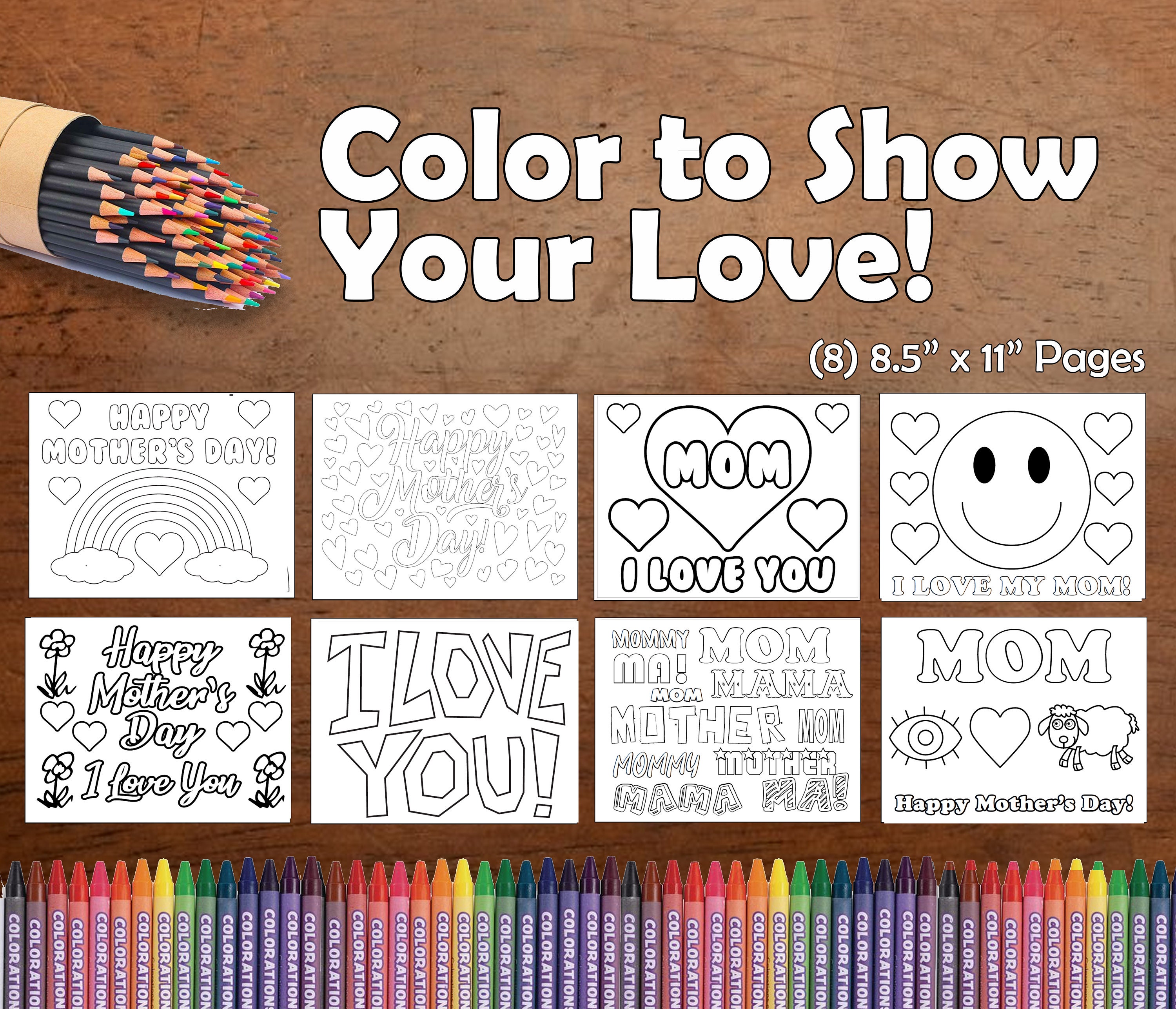 Mother's Day Coloring Pages, PDF File - Etsy