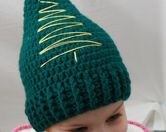 Crochet Christmas Hat, Christmas Tree Hat, Crochet Baby, Kid's Hat, Handmade Christmas Hat, Festive Hat, Christmas Gift, Photo Prop
